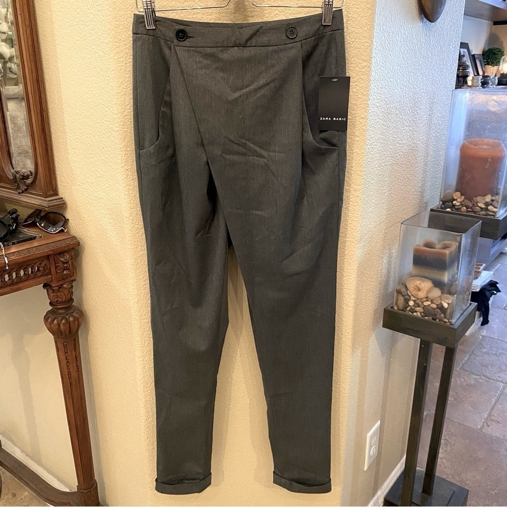 ZARA Women Gray Dressy Trouser Pants Size XS